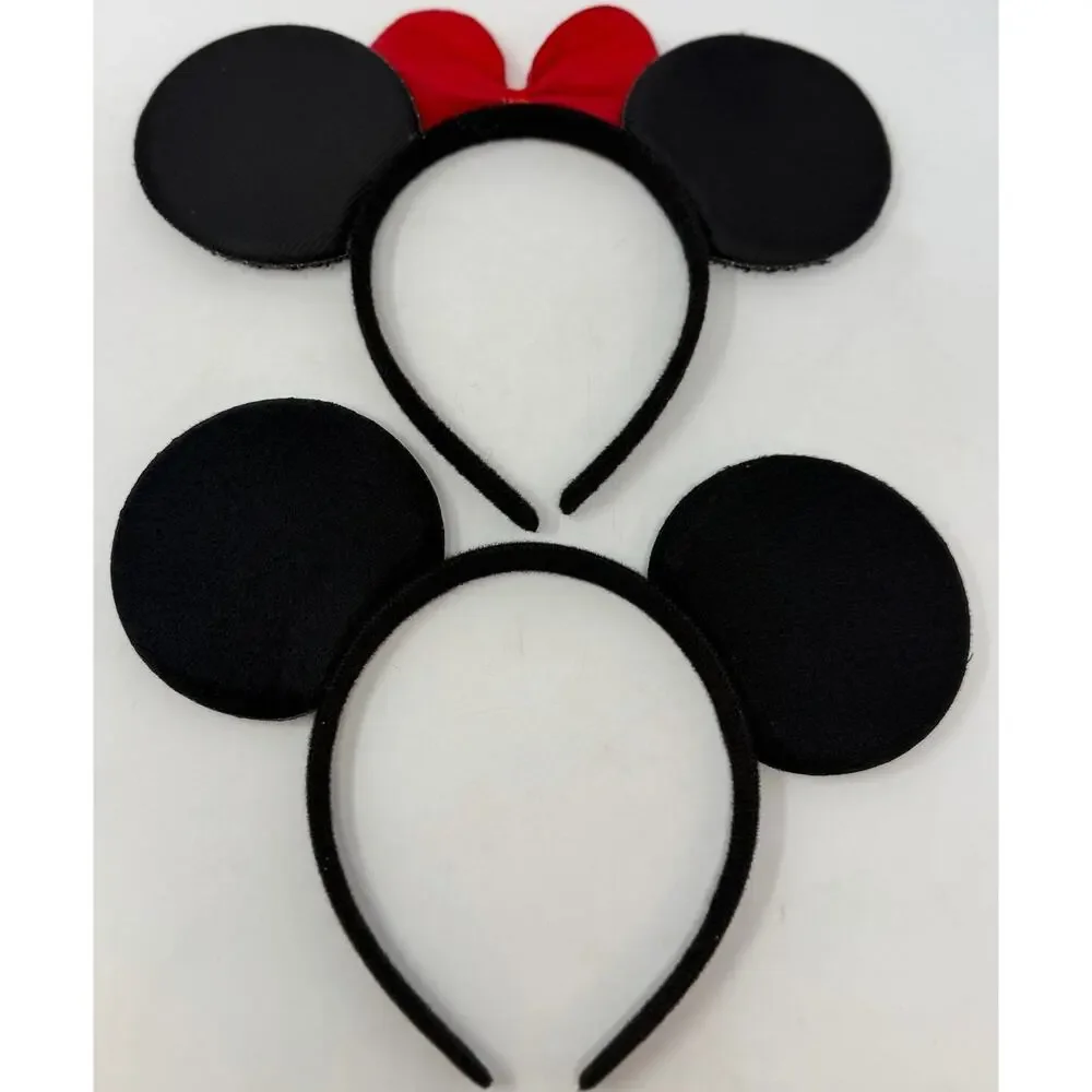 Fanyity 2 count Headband Red & Black Minnie & Mickey Mouse Ears